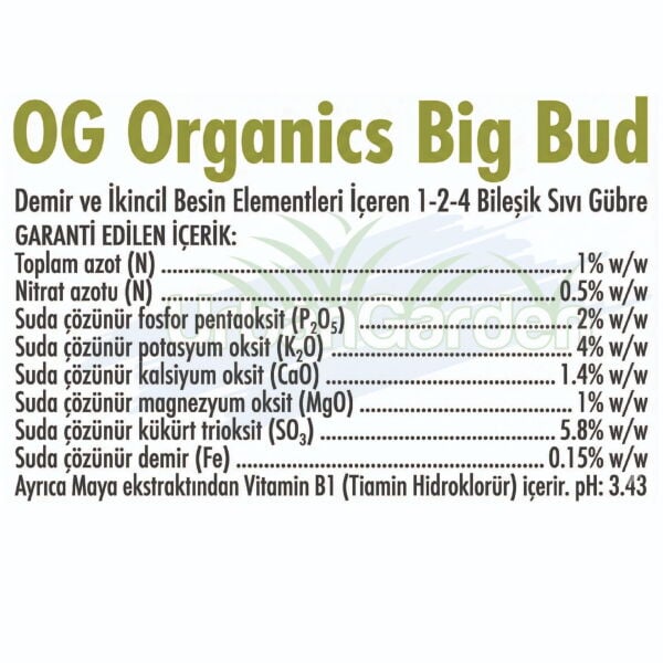 Advanced Nutrients OG Organics Big Bud 1 Litre