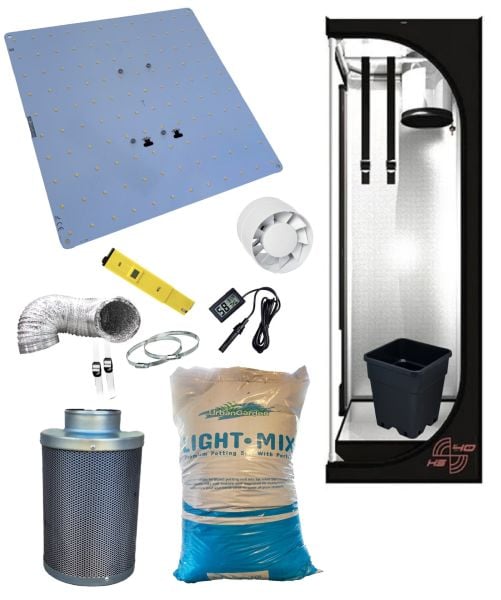 Izmir GrowShop LED Kabin Seti (40x40x120 - Toprak - 120W - Düşük Isı)