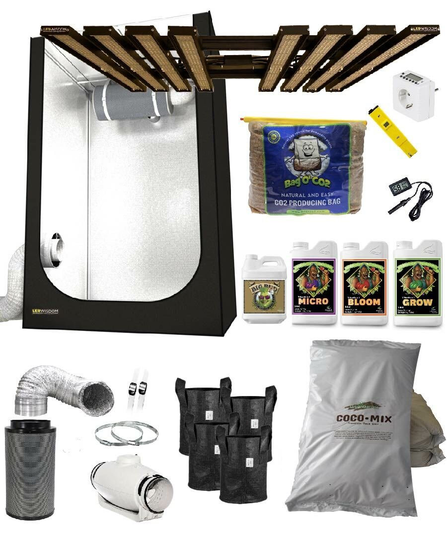 Techno Grow 720W Hazır LED Kabin Seti (120x120 - Coco - Mineral)