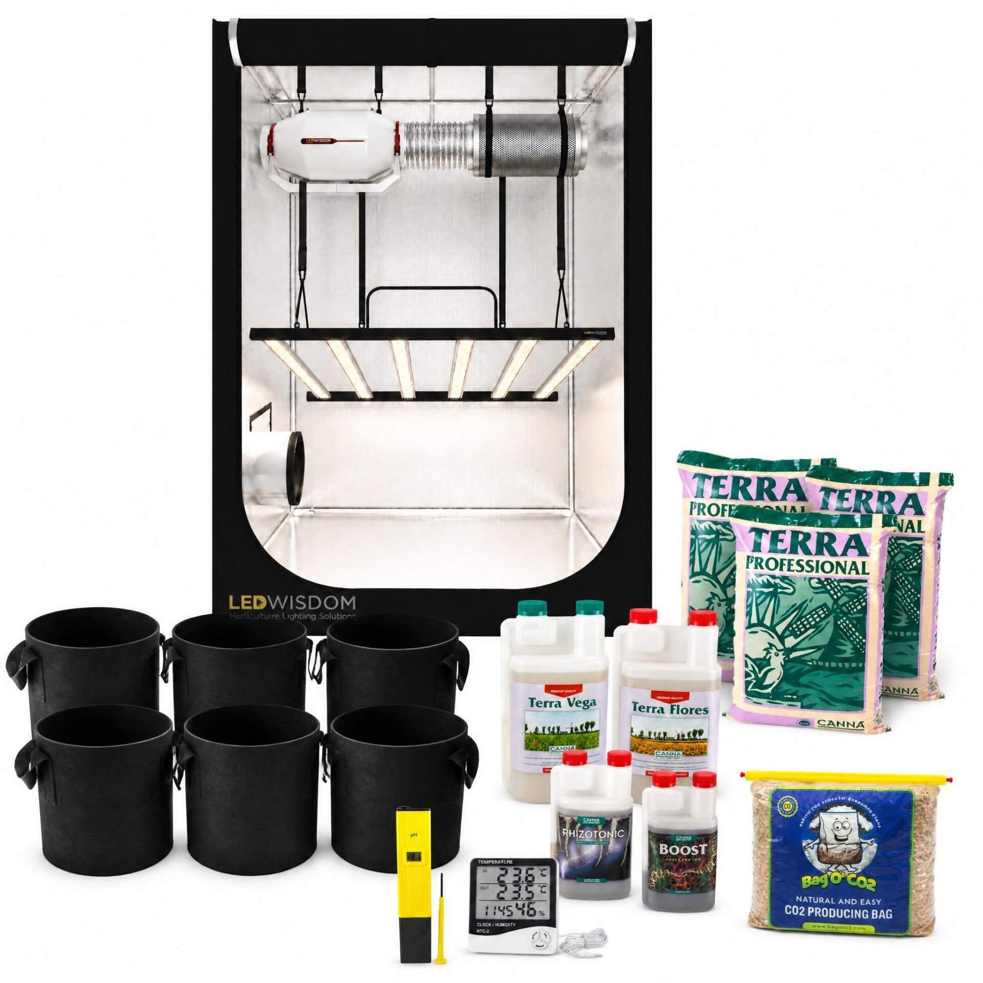Grow Shop 720W Hazır Kabin Seti (LED - Mineral)