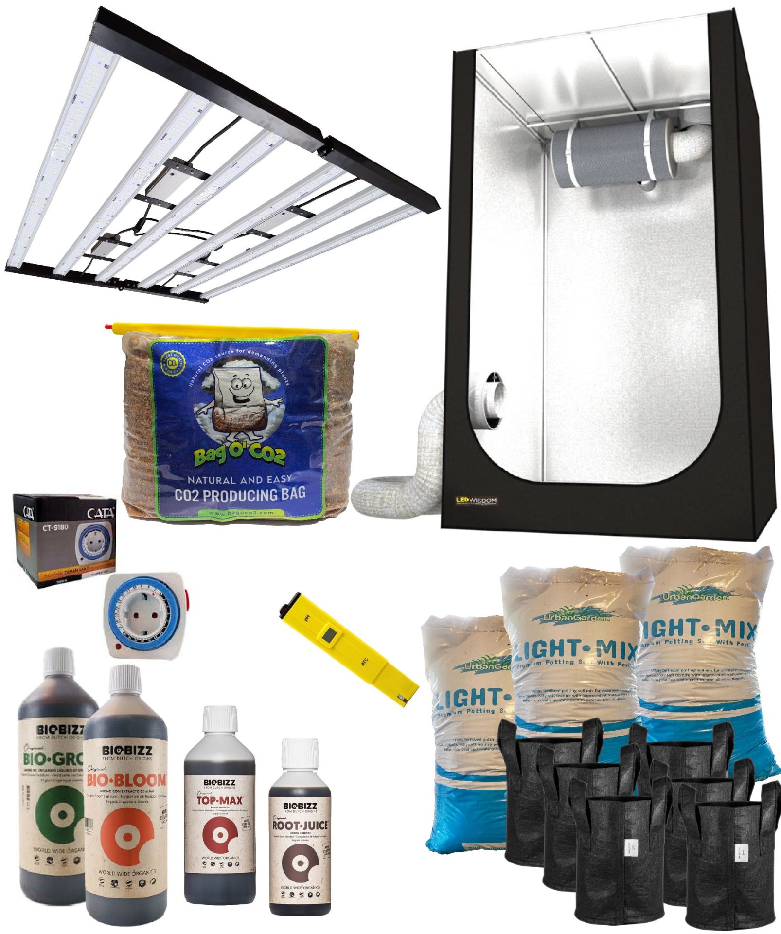 Grow Shop 720W Hazır Kabin Seti (LED - Organik)