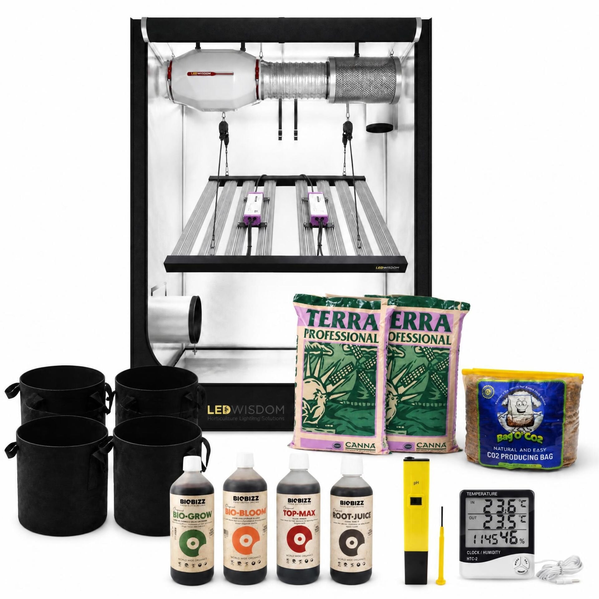 Grow Shop 480W Hazır Kabin Seti (LED - Organik)