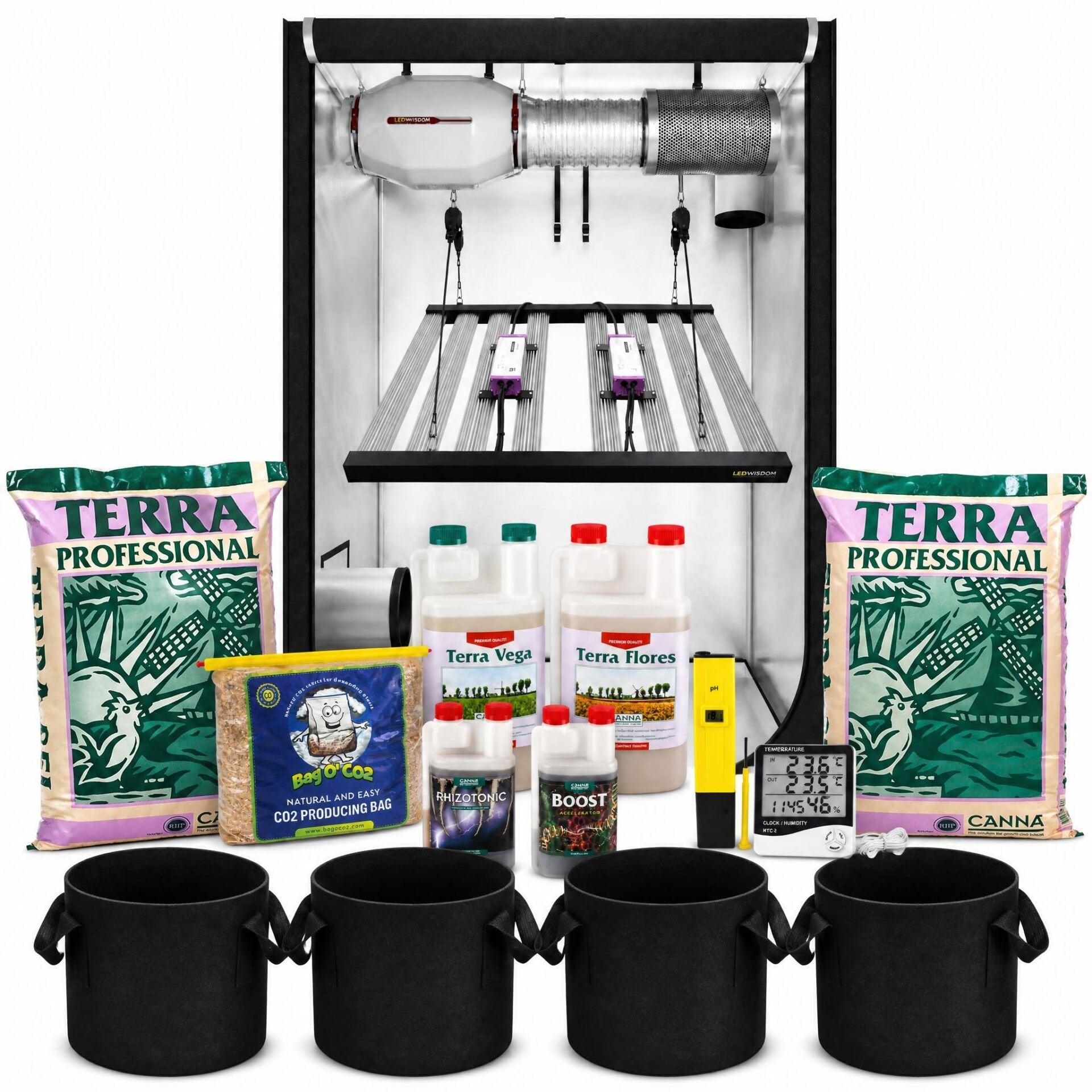 Grow Shop 480W Hazır Kabin Seti (LED - Mineral)