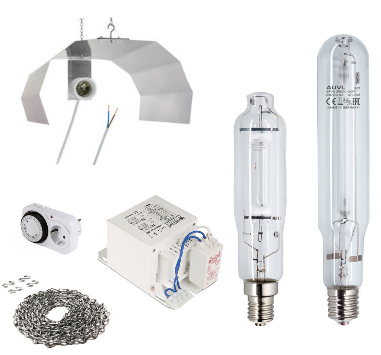 400W Reflektör, AUVL Lamba ve Balast Kiti Büyüme ve Çiçeklenme Dönemi