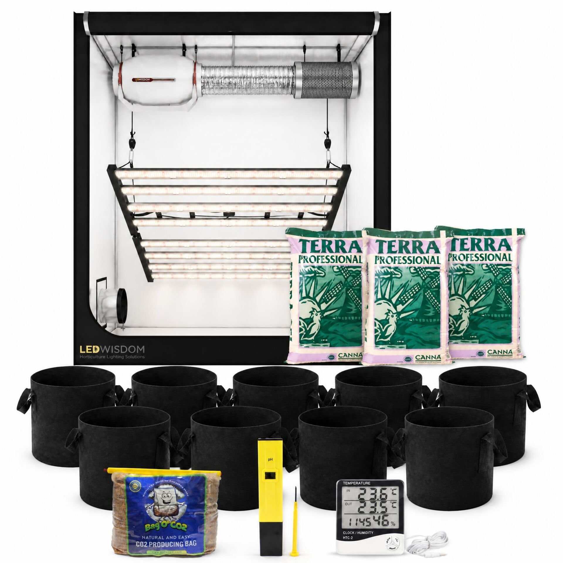 Grow Shop 960W Hazır Kabin Seti (LED - 150x150x200)