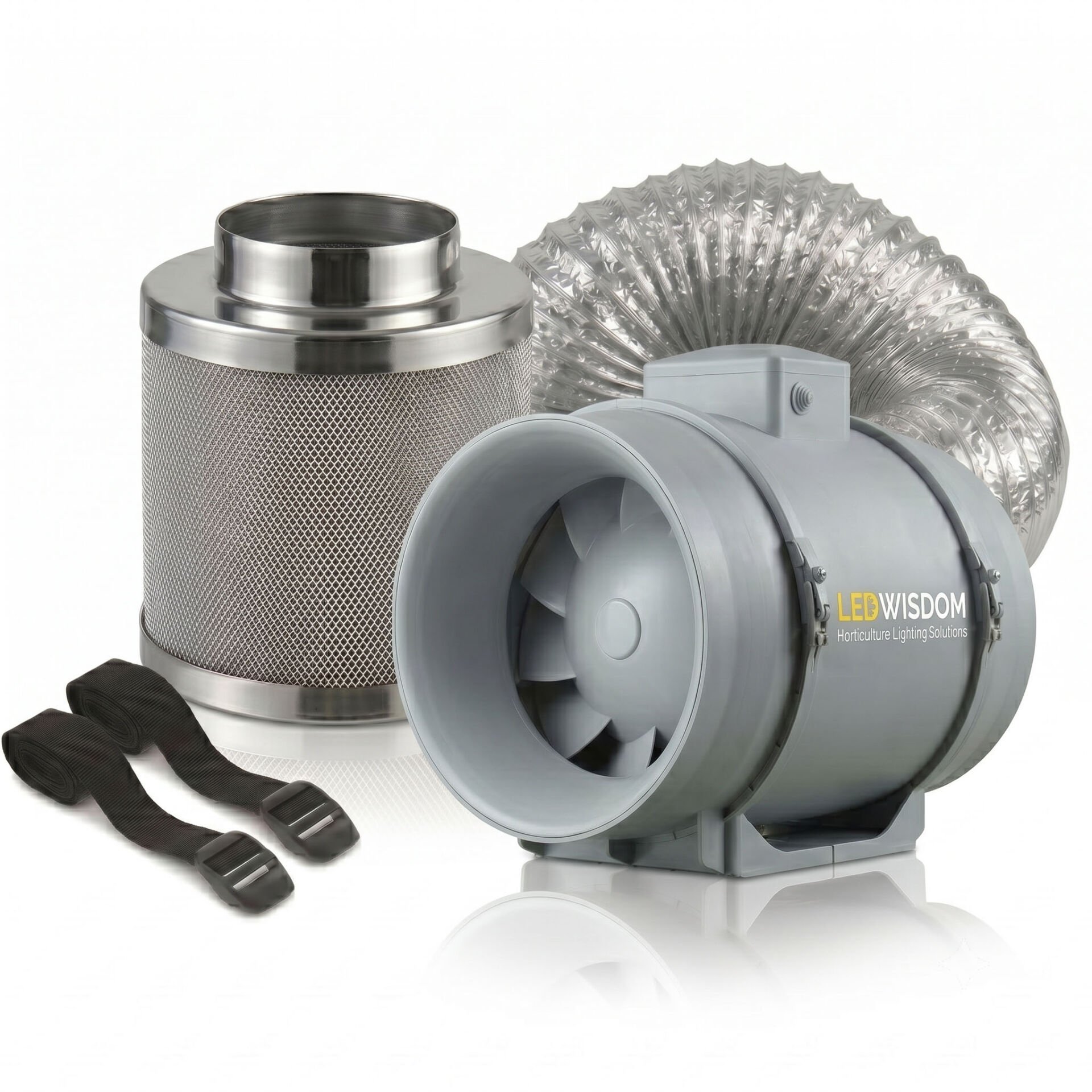 LEDWisdom 190 m^3 Karbon Filtre Sessiz Fan Seti