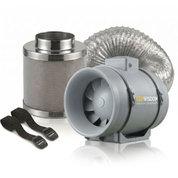 LEDWisdom 190 m^3 Karbon Filtre Sessiz Fan Seti