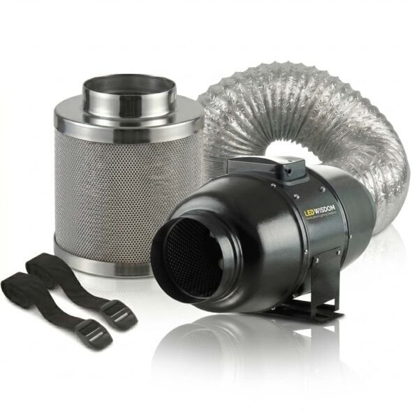 LEDWisdom 895 m³ Karbon Filtre & Sessiz Fan Seti