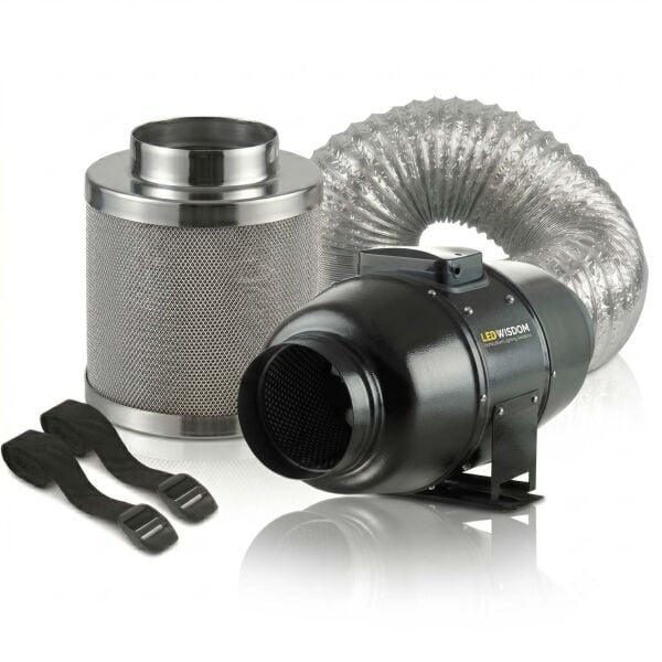 LEDWisdom 1150 m³ Karbon Filtre & Sessiz Fan Seti
