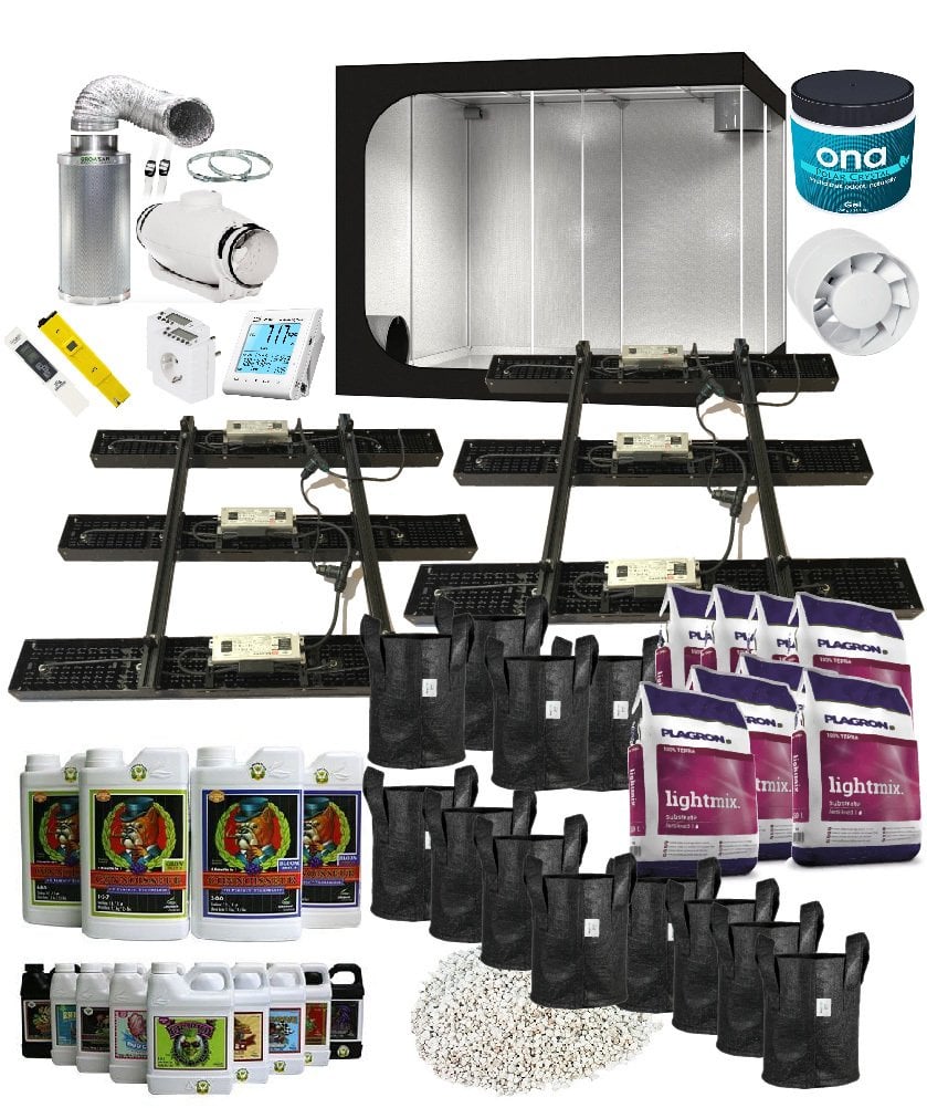 Grandmaster Grow LED Hazır Kabin Seti (120x240 - Toprak - 1200W)