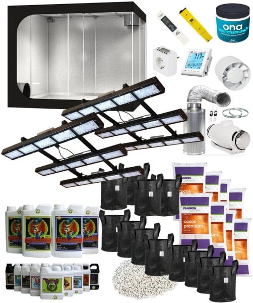 Grandmaster Grow LED Hazır Kabin Seti (120x240 - Coco - 1200W)