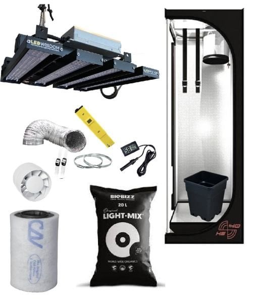 Techno Grow Hazır LED Kabin Seti (40x40x120 - Toprak - 100W)
